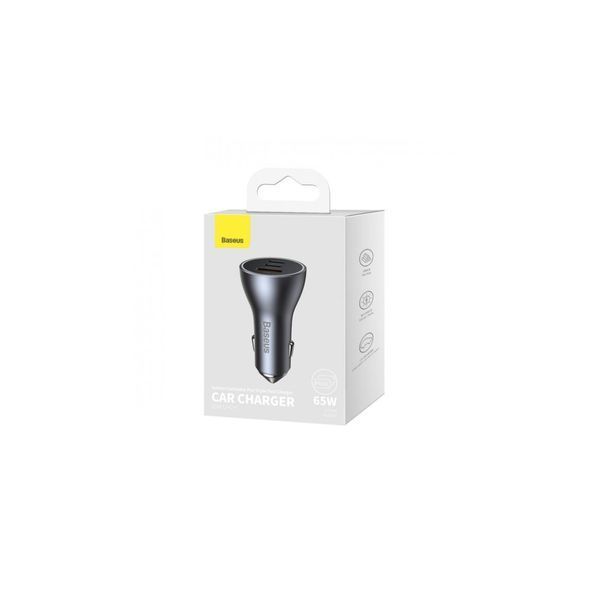 Автомобільний зарядний пристрій Baseus Golden Contactor Pro Triple Fast Charger Car Charger 65W Dark 42666 фото