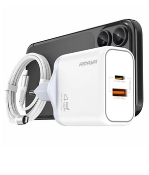 Мережевий зарядний пристрій Amaya E580T 45W (1USB/Type-C) + Type-C - Type-C White 54993 фото