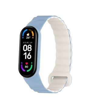 Ремінець для браслета Dual-Color Magnetic Xiaomi Mi Band 7/6/5/4/3 LilacBlue White 49735 фото