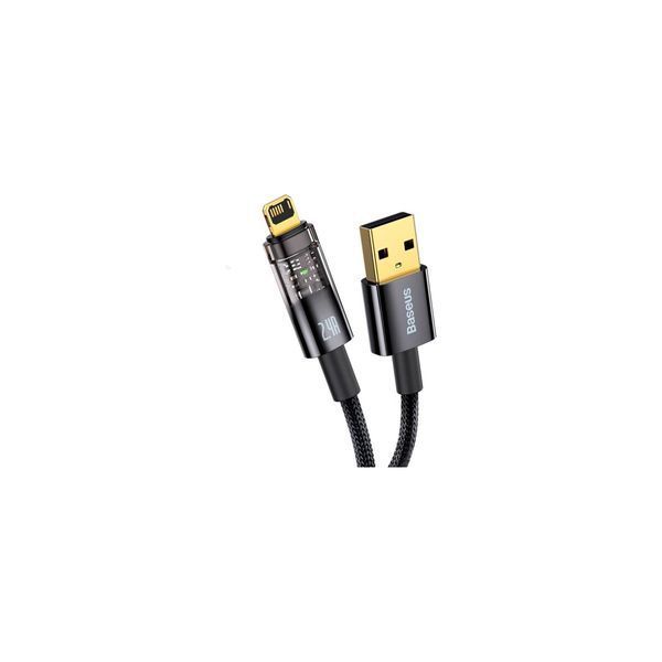 Кабель Lighting Baseus Explorer Series Auto Power-Off USB to IP 2.4A 1m Black 41580 фото