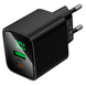 Адаптер мережевий Hoco C84A Excellent 1USB-A + 1Type-C Black 52596 фото 1