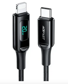 Кабель Acefast C6-01 USB-C - Lightning 1.2m Black 52173 фото