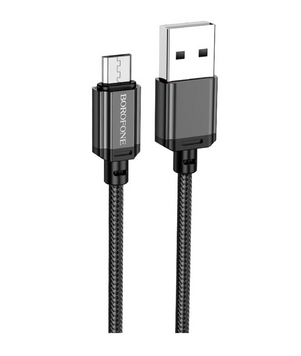 Кабель Borofone MicroUSB BX87 Sharp 1m Black 49005 фото