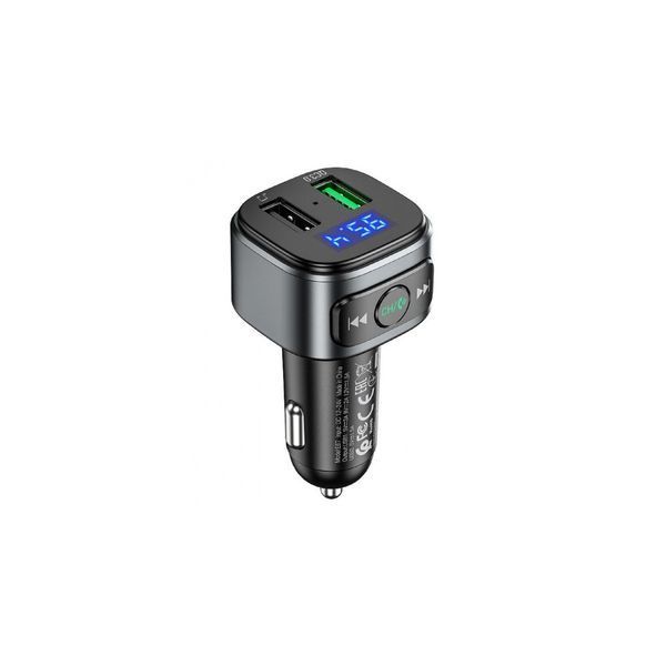 FM Модулятор HOCO E67 2 USB-A 2,4A Black 35243 фото