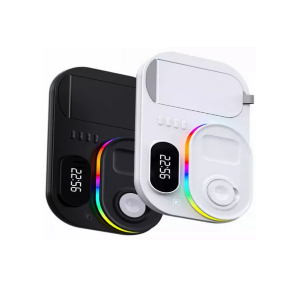 Безпровідна зарядна панель 4 IN1 A06 RGB (iPhone, iWatch, AirPods,Clock) 30W FAST ORIGINAL Black 44937 фото