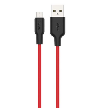 Кабель Micro USB HOCO X21 Plus Silicone 2.4A/2m Black/Red 49305 фото