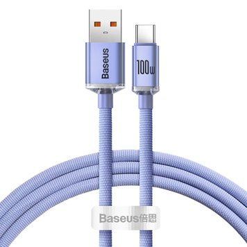 Кабель Type-C Baseus Cristall Shine 100W 1.2m Purple 38343 фото
