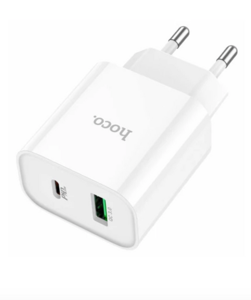 Адаптер мережевий Hoco C80A Plus PD20W+QC3.0 White 41317 фото