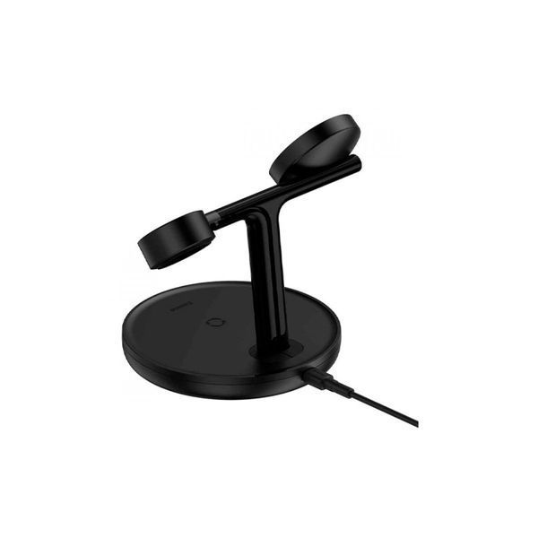 Бездротовий зарядний пристрій Baseus Swan 3-in-1 Wireless Magnetic Charging Bracket 20W Black 41543 фото