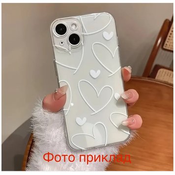 Накладка iPhone 15 Pro Max Transparent White Heart 46192 фото