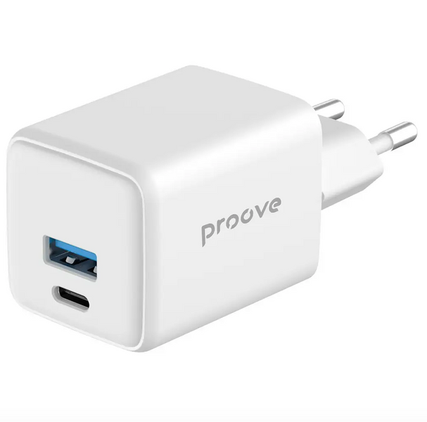 Адаптер мережевий Proove Pocket GaN 30W Type-C+USB White 55167 фото
