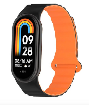 Ремінець Xiaomi Mi Band 8/9/10 Black/Orange 54786 фото