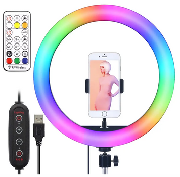 Кільцева лампа LJJ 30 RGB із затискачем для телефону (30 см) 53503 фото