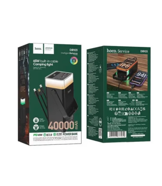 Додатковий акумулятор Hoco DB103 40000mAh Black 54586 фото