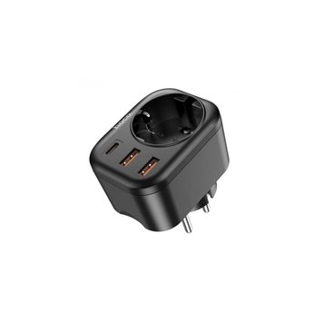 Розумний Мережевий Фільтр NS3 (розетка + 2 USB + Type C) Black 38344 фото