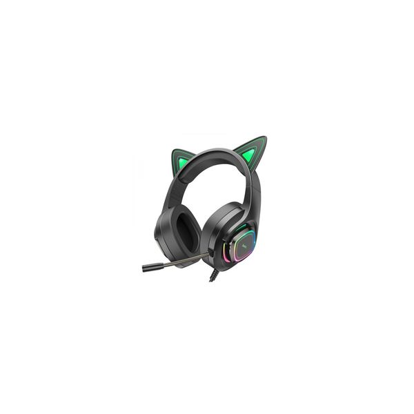 Навушники Навушники Hoco W107 Cute Cat Ear Green 42465 фото