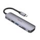 КонцентраторType-C(PD) HUB HOCO HB28 r(HDTV+USB3.0+USB2.0+SD+TF+PD) Metal Grey 44603 фото 1