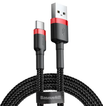 Кабель Type-C Baseus Cafule 2A/2m Black-Red 36273 фото