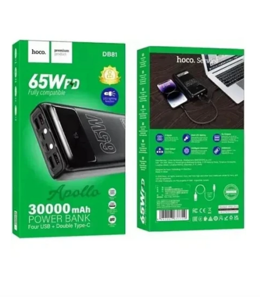 Додатковий акумулятор Hoco DB81 Apollo PD65W 30000 mAh Black 502110 фото