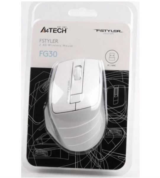 Мишка безпровідна A4Tech FG30 Grey/White USB 25599 фото