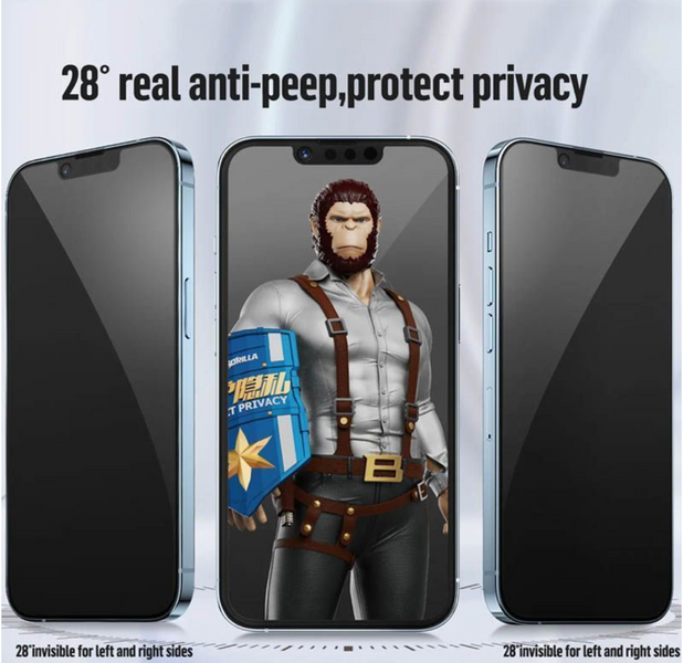 Захисне скло Blueo iPhone 16 Pro/17 Full Matte Privacy Black 54959 фото