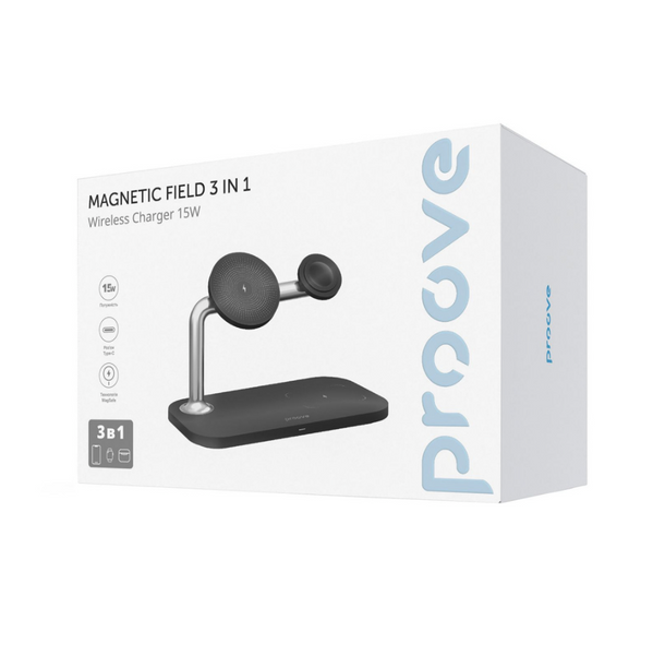 Безпровідна зарядна панель Proove Magnetic Field 3 in 1 Black 46624 фото