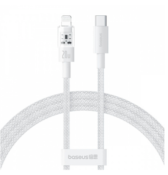 Кабель Type-C to Lightning Baseus Gem 20W 2m White 48701 фото