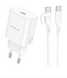 Мережевий зарядний пристрій Borofone BA82A Platinum PD25W + Type-C - Type-C White 53851 фото 1
