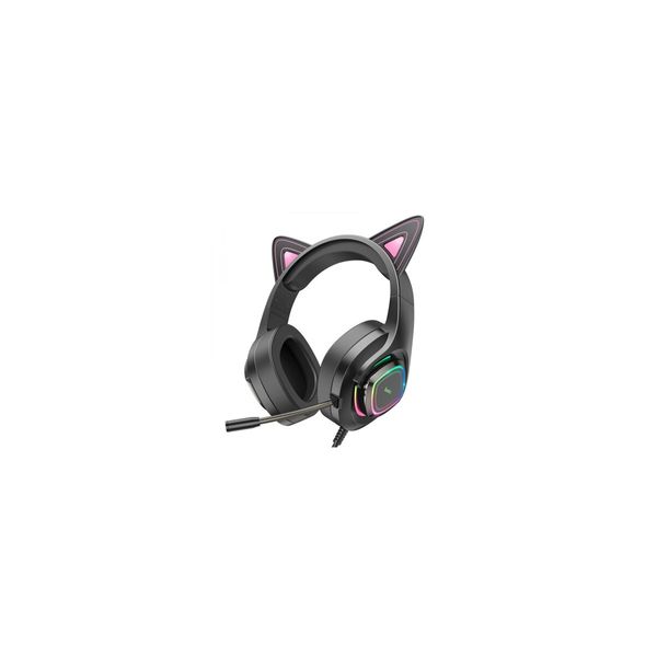 Навушники Навушники Hoco W107 Cute Cat Ear Pink 43175 фото