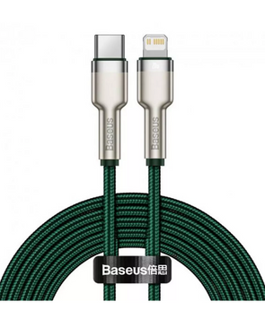 Кабель Baseus Cafule Metal Type-C-Lightning 20W 2m Green 52244 фото