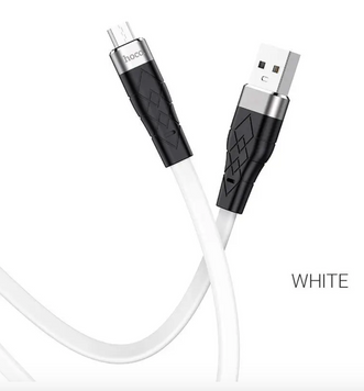 Кабель HOCO X53 Ange Silicone Micro 1m White 50235 фото