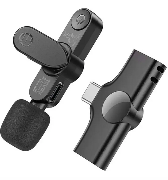 Бездротовий петличний мікрофон Borofone BFK12 Type-C/Lightning Black 54509 фото