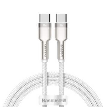 Кабель Type-C/Type-C Baseus Cafule (3A) 1m. 100 W White 34103 фото