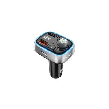 FM-модулятор + автомобільний зарядний пристрій BOROFONE BC32 Sunlight QC3.0 2USB2,4A18W Black 30721 фото