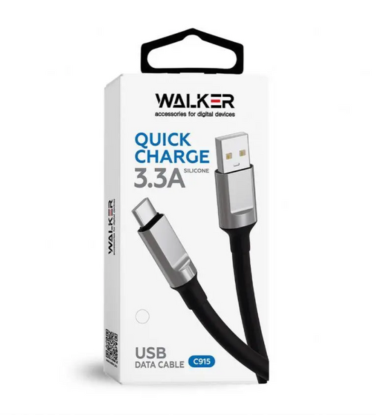 Кабель Walker C915 USB-A - Type-C 1m Black 52546 фото