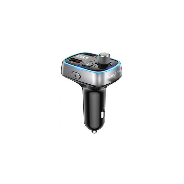 FM-модулятор + автомобільний зарядний пристрій BOROFONE BC32 Sunlight QC3.0 2USB2,4A18W Black 30721 фото